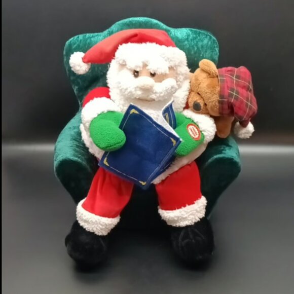 Santa Animated Reading Twas The Night Before Christmas with Teddy Bear - Picture 7 of 7